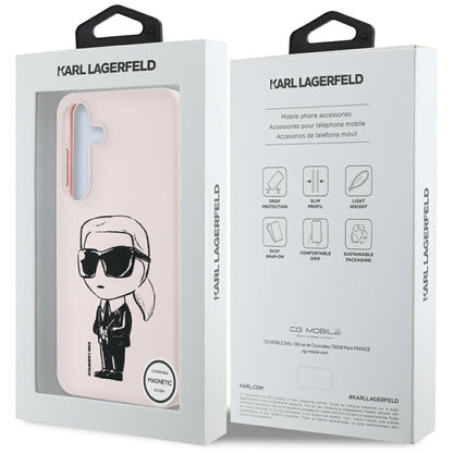 MagSafe hoesje voor Samsung Galaxy S25 S931, Karl Lagerfeld, Silicone Graffiti, Roze