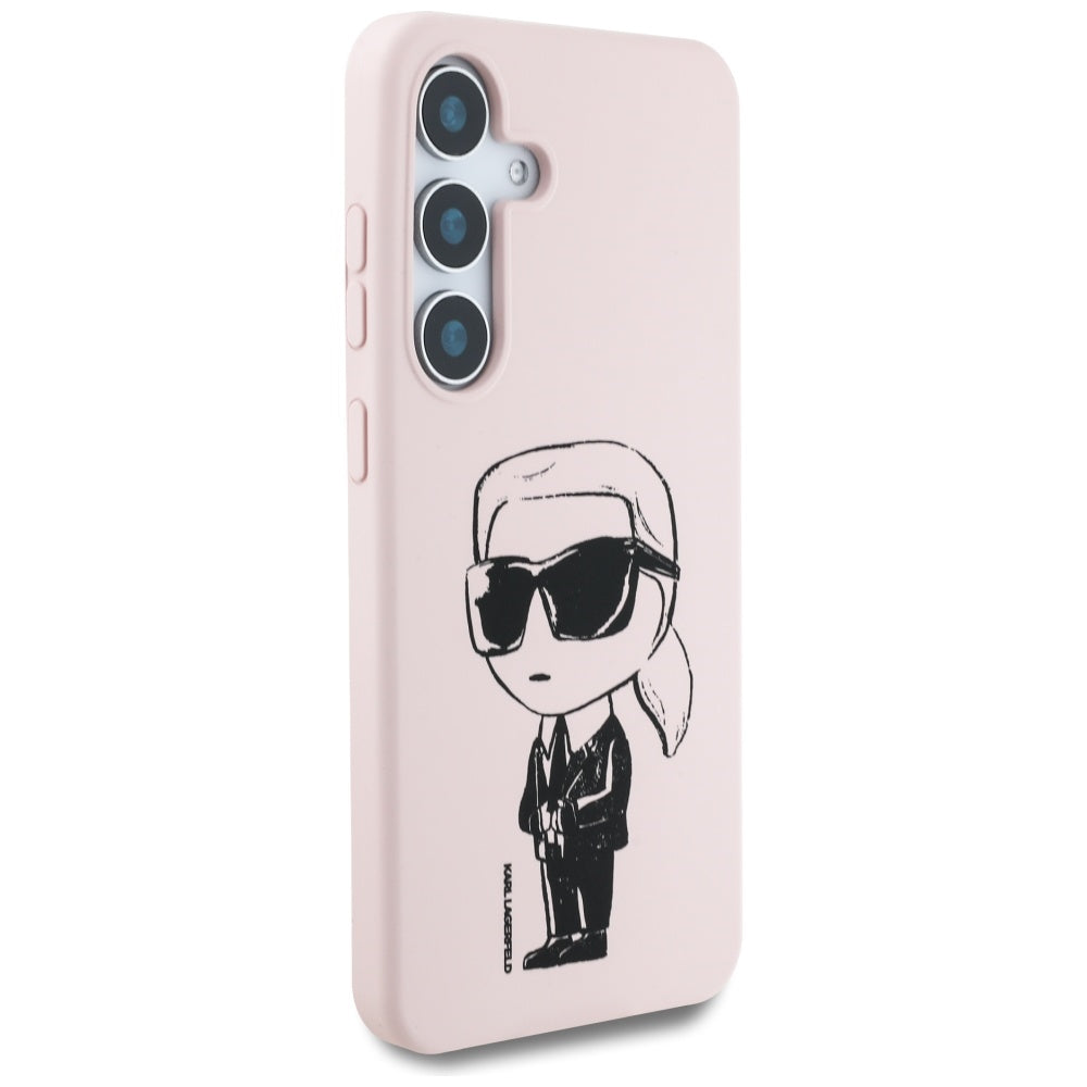 MagSafe hoesje voor Samsung Galaxy S25 S931, Karl Lagerfeld, Silicone Graffiti, Roze