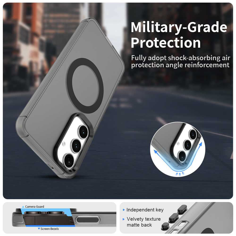 MagSafe-hoesje voor Samsung Galaxy S25 S931 / S24 S921, Techsuit, CandyCase, Zwart