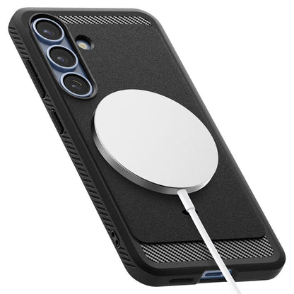 MagSafe-hoesje voor Samsung Galaxy S25 S931, Spigen, Rugged Armor, Mat Zwart ACS08998
