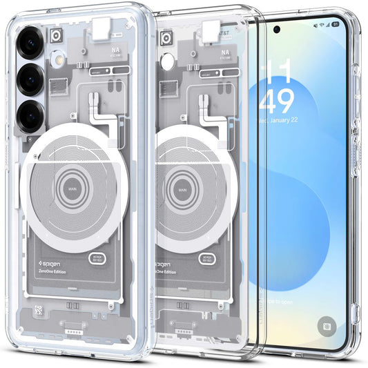 MagSafe hoesje voor Samsung Galaxy S25 S931, Spigen, Ultra Hybrid Zero One, Wit ACS09004