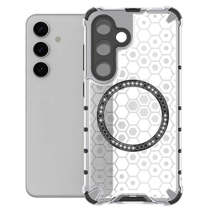 MagSafe-hoes voor Samsung Galaxy S25 S931, Techsuit, HoneyComb Shield, Wit