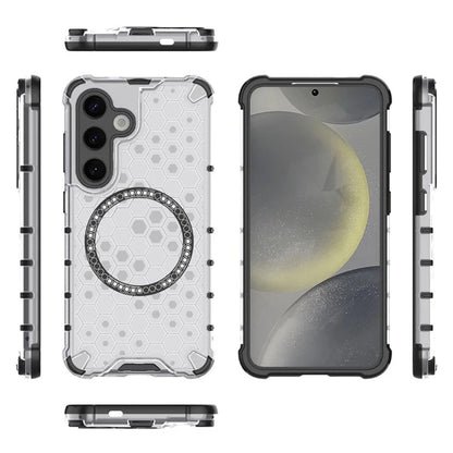 MagSafe-hoes voor Samsung Galaxy S25 S931, Techsuit, HoneyComb Shield, Wit