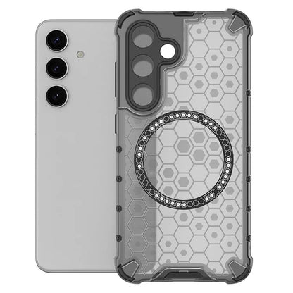 MagSafe-hoes voor Samsung Galaxy S25 S931, Techsuit, HoneyComb Shield, Zwart