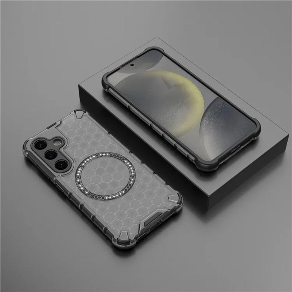 MagSafe-hoes voor Samsung Galaxy S25 S931, Techsuit, HoneyComb Shield, Zwart
