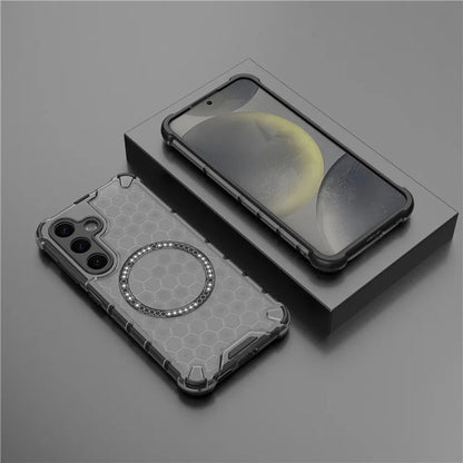 MagSafe-hoes voor Samsung Galaxy S25 S931, Techsuit, HoneyComb Shield, Zwart