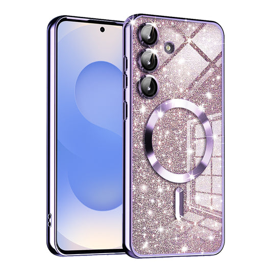 MagSafe-hoesje voor Samsung Galaxy S25 S931, Techsuit, Luxury Glitter, Lichtpaars