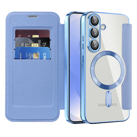 MagSafe-hoes voor Samsung Galaxy S25 S931, Techsuit, SmartMag Book, Blauw