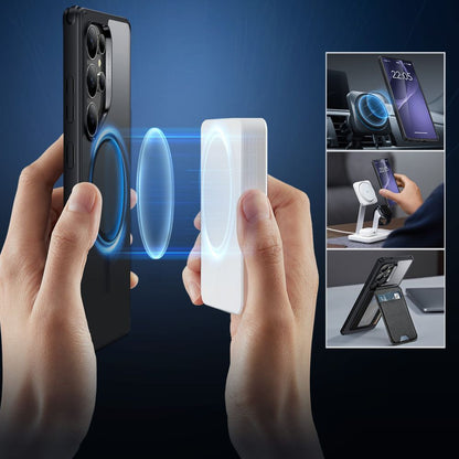 MagSafe hoesje voor Samsung Galaxy S25 Ultra S938, ESR, Classic Hybrid, Zwart Transparant