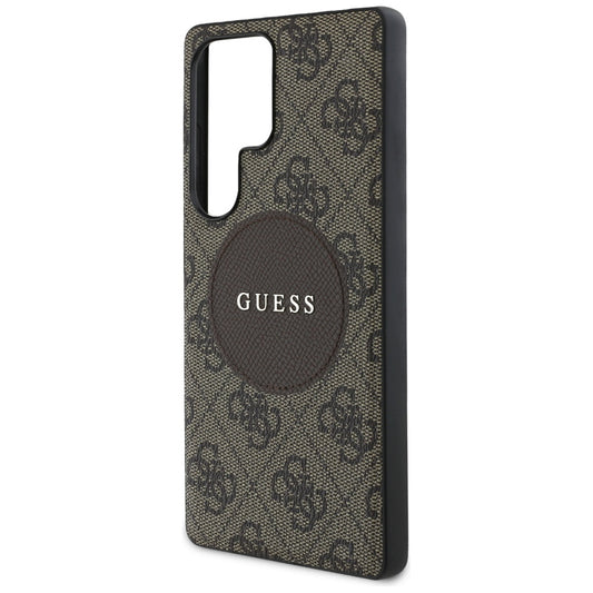 MagSafe hoesje voor Samsung Galaxy S25 Ultra S938, Guess, 4G Circle Classic Logo, Bruin
