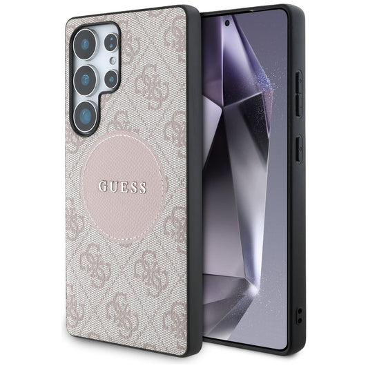 MagSafe hoesje voor Samsung Galaxy S25 Ultra S938, Guess, 4G Circle Classic Logo, Roze