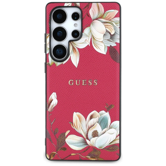 MagSafe hoesje voor Samsung Galaxy S25 Ultra S938, Guess, Grained Flowers, Fuchsia