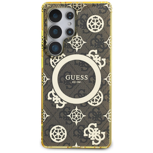 MagSafe hoesje voor Samsung Galaxy S25 Ultra S938, Guess, IML Peony On 4G Background, Bruin