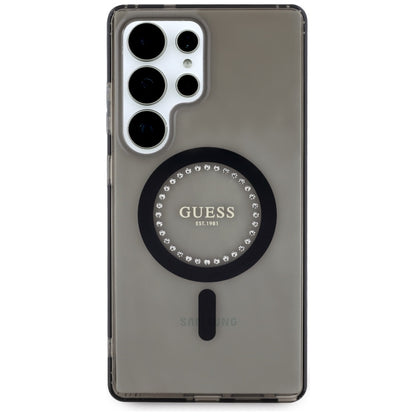 MagSafe hoesje voor Samsung Galaxy S25 Ultra S938, Guess, IML Rhinestone, Zwart