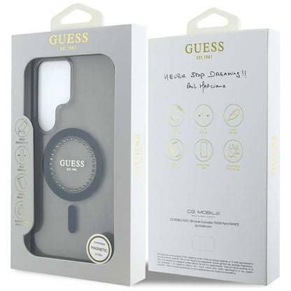 MagSafe hoesje voor Samsung Galaxy S25 Ultra S938, Guess, IML Rhinestone, Zwart