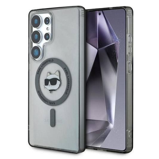MagSafe hoesje voor Samsung Galaxy S25 Ultra S938, Karl Lagerfeld, IML Choupette's Head, Zwart