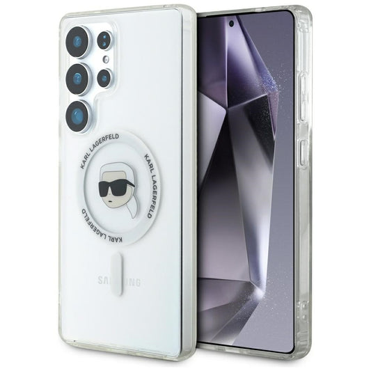 MagSafe hoesje voor Samsung Galaxy S25 Ultra S938, Karl Lagerfeld, IML Karl's Head, Wit