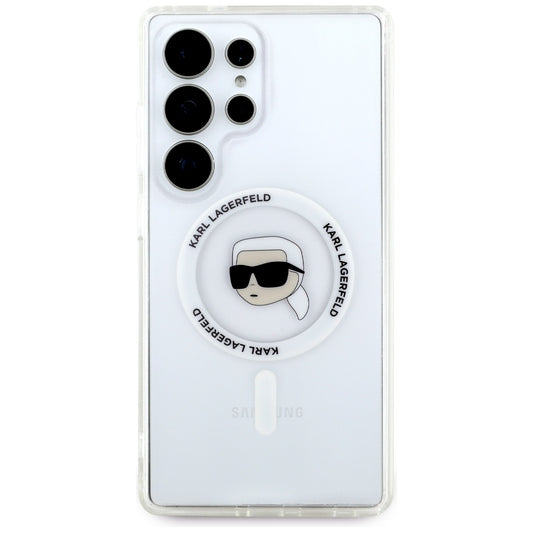 MagSafe hoesje voor Samsung Galaxy S25 Ultra S938, Karl Lagerfeld, IML Karl's Head, Wit