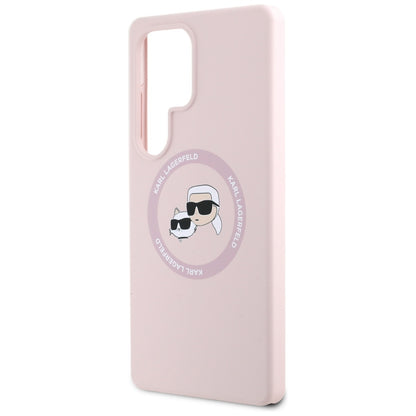 MagSafe hoesje voor Samsung Galaxy S25 Ultra S938, Karl Lagerfeld, Silicone Double Heads, Roze
