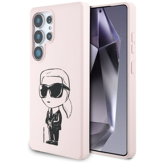 MagSafe hoesje voor Samsung Galaxy S25 Ultra S938, Karl Lagerfeld, Silicone Graffiti, Roze
