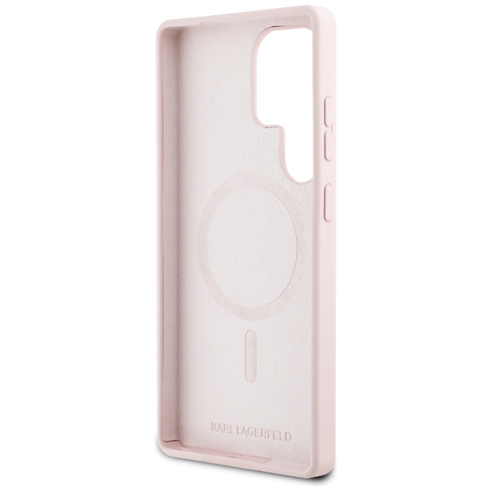 MagSafe hoesje voor Samsung Galaxy S25 Ultra S938, Karl Lagerfeld, Silicone Graffiti, Roze