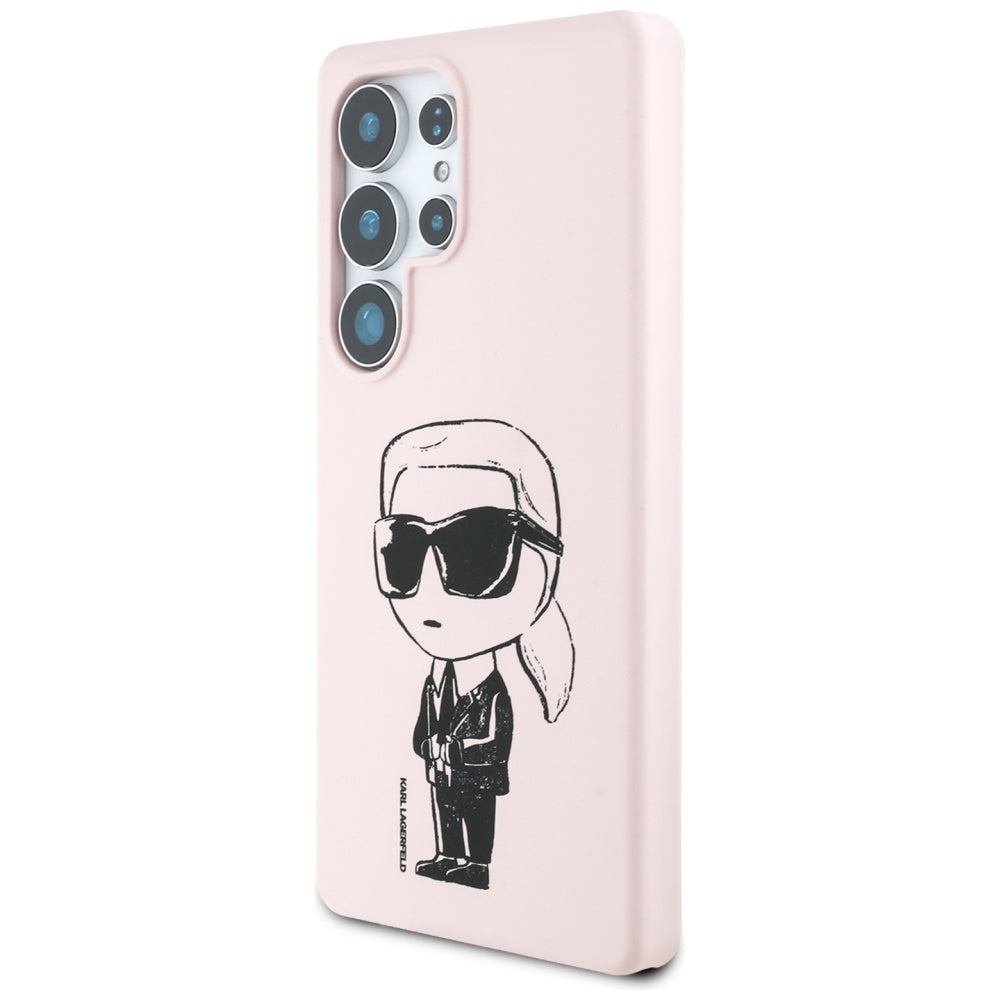 MagSafe hoesje voor Samsung Galaxy S25 Ultra S938, Karl Lagerfeld, Silicone Graffiti, Roze