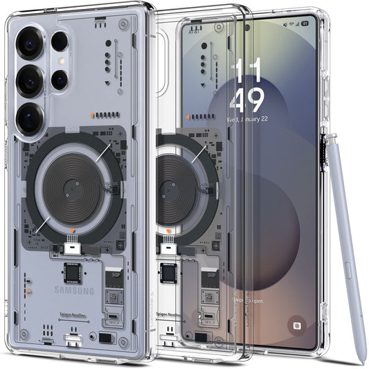 MagSafe hoesje voor Samsung Galaxy S25 Ultra S938, Spigen, Ultra Hybrid Neo One, Transparant