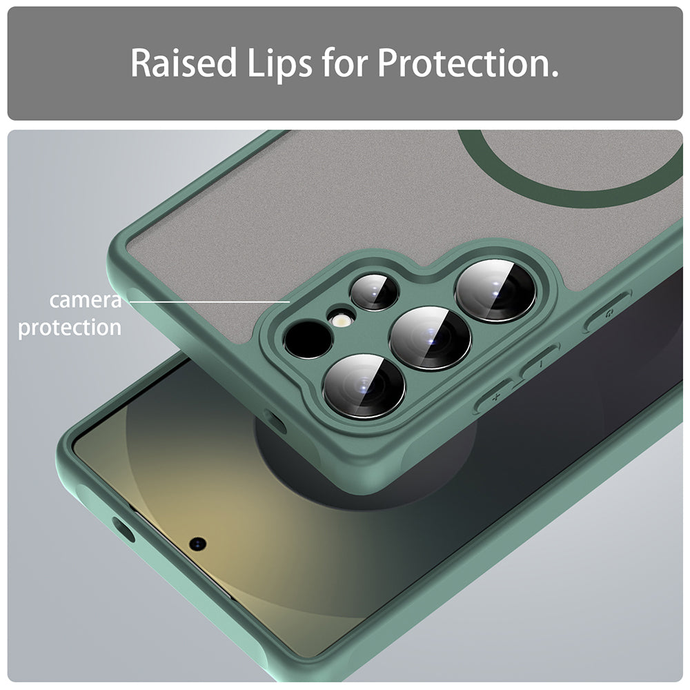 MagSafe-hoesje voor Samsung Galaxy S25 Ultra S938, Techsuit, HaloFrost II, Groen