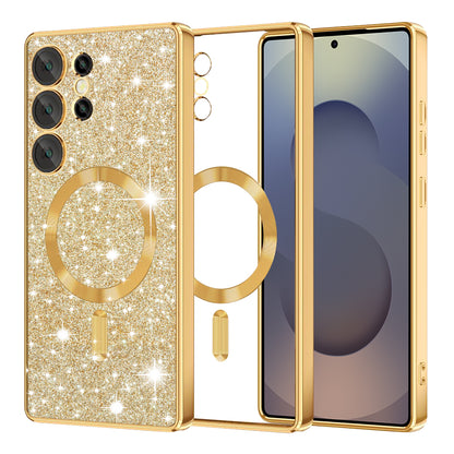 MagSafe-hoes voor Samsung Galaxy S25 Ultra S938, Techsuit, Luxury Glitter, Goud