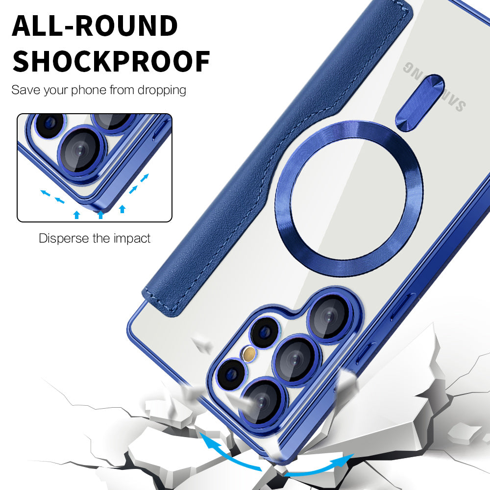 MagSafe-hoes voor Samsung Galaxy S25 Ultra S938, Techsuit, SmartMag Book, Blauw