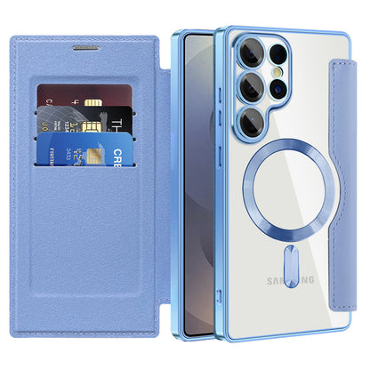 MagSafe-hoes voor Samsung Galaxy S25 Ultra S938, Techsuit, SmartMag Book, Blauw