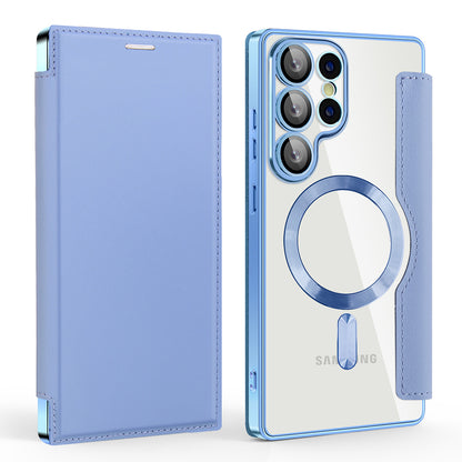 MagSafe-hoes voor Samsung Galaxy S25 Ultra S938, Techsuit, SmartMag Book, Blauw