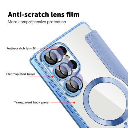 MagSafe-hoes voor Samsung Galaxy S25 Ultra S938, Techsuit, SmartMag Book, Blauw