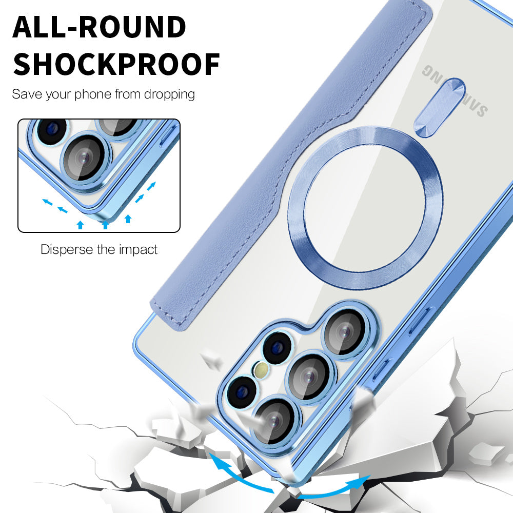 MagSafe-hoes voor Samsung Galaxy S25 Ultra S938, Techsuit, SmartMag Book, Blauw