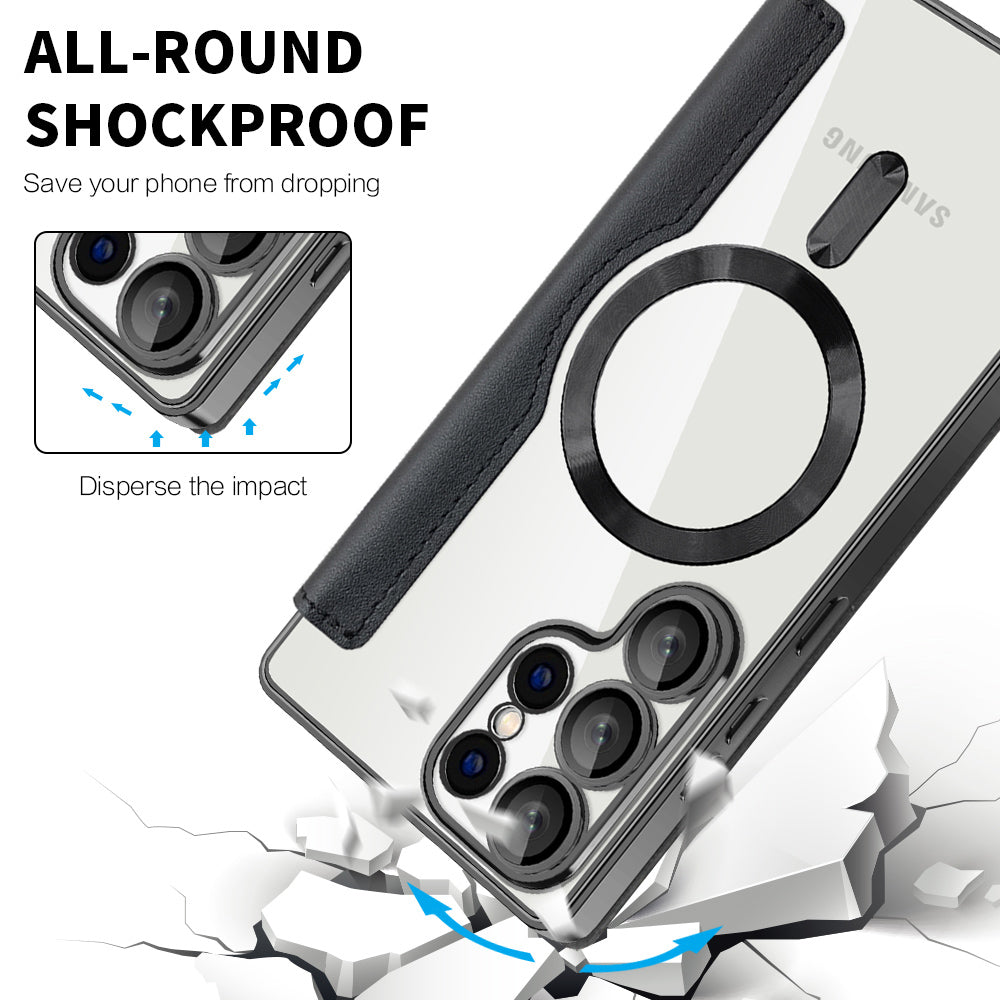 MagSafe-hoes voor Samsung Galaxy S25 Ultra S938, Techsuit, SmartMag Book, Zwart