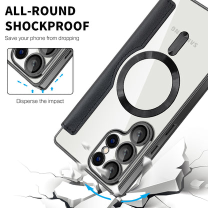 MagSafe-hoes voor Samsung Galaxy S25 Ultra S938, Techsuit, SmartMag Book, Zwart