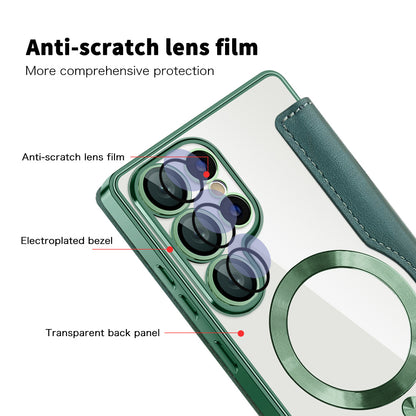 MagSafe-hoes voor Samsung Galaxy S25 Ultra S938, Techsuit, SmartMag Book, Groen