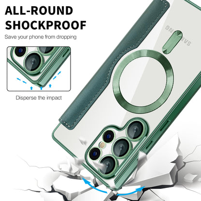 MagSafe-hoes voor Samsung Galaxy S25 Ultra S938, Techsuit, SmartMag Book, Groen