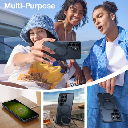 MagSafe-hoes voor Samsung Galaxy S25 Ultra S938, Torras, Ostand, Zwart