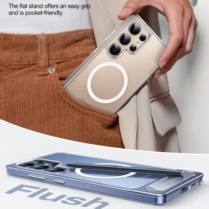 MagSafe hoes voor Samsung Galaxy S25 Ultra S938, Torras, Pstand, Transparant