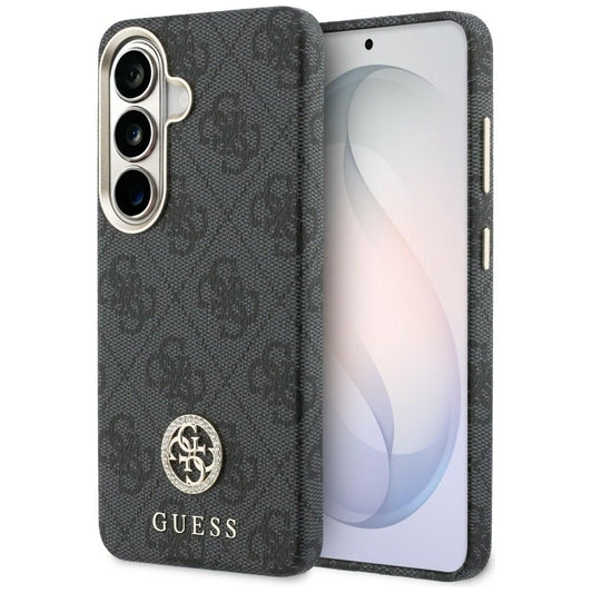 MagSafe-hoesje voor Samsung Galaxy S26 Plus S947, Guess, 4G Rhinestone Rond Logo, Zwart