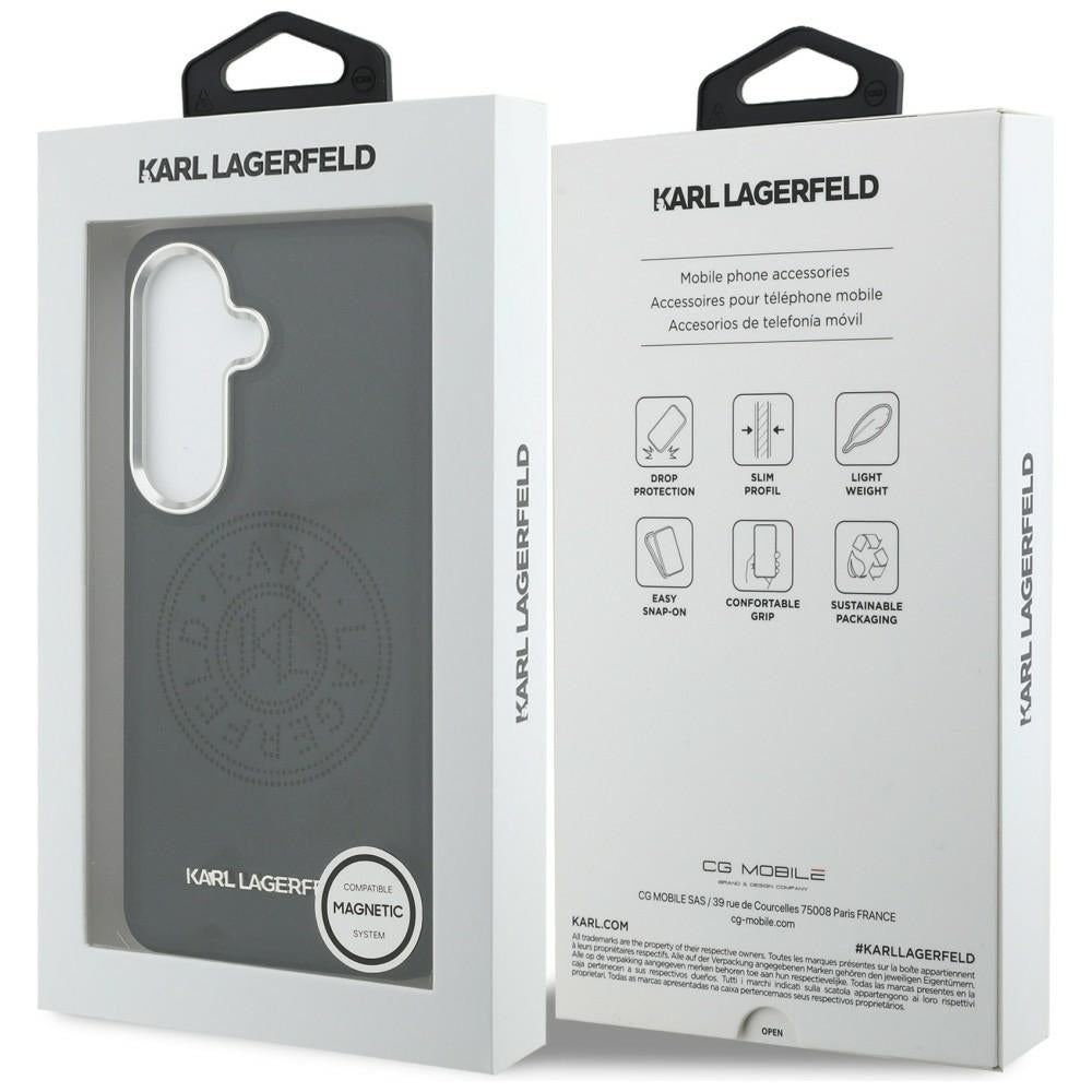 MagSafe-hoesje voor Samsung Galaxy S26 Plus S947, Karl Lagerfeld, Karl Round Point Logo, Zwart