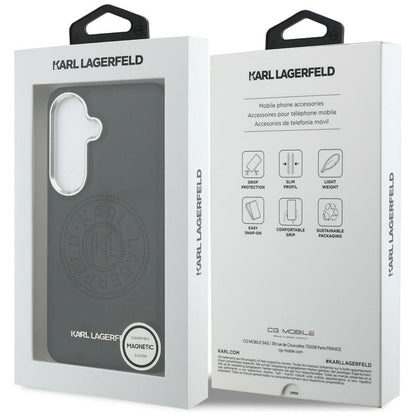 MagSafe-hoesje voor Samsung Galaxy S26 Plus S947, Karl Lagerfeld, Karl Round Point Logo, Zwart