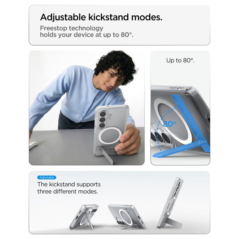 MagSafe hoesje voor Samsung Galaxy S26 Plus S947, Spigen, Ultra Hybrid S, Transparant Wit ACS11050