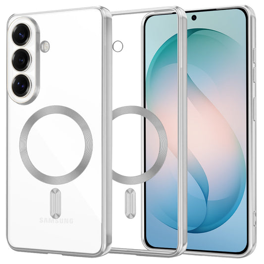 MagSafe hoesje voor Samsung Galaxy S26 Plus, Techsuit, Luxury Crystal, Zilver