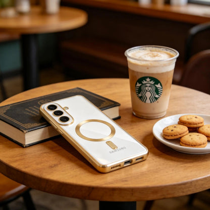 MagSafe hoesje voor Samsung Galaxy S26 Plus, Techsuit, Luxury Crystal, Zwart