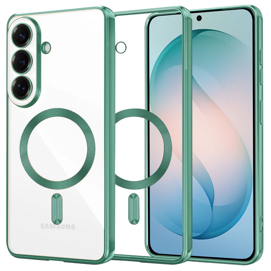 MagSafe hoesje voor Samsung Galaxy S26 Plus, Techsuit, Luxury Crystal, Lichtgroen