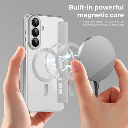 MagSafe hoes voor Samsung Galaxy S26 Plus, Techsuit, SmartMag Book, Gri
