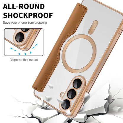 MagSafe hoes voor Samsung Galaxy S26 Plus, Techsuit, SmartMag Book, Bruin