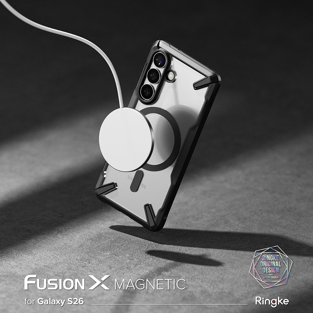 MagSafe hoesje voor Samsung Galaxy S26, Ringke, Fusion X, Zwart